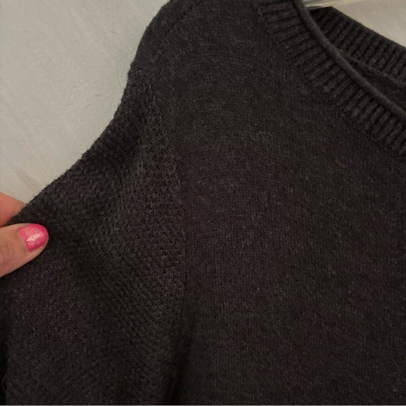 Loft Outlet  L Dark Gray Boatneck  Long Sleeve Longer Length Sweater - Picture 4 of 10